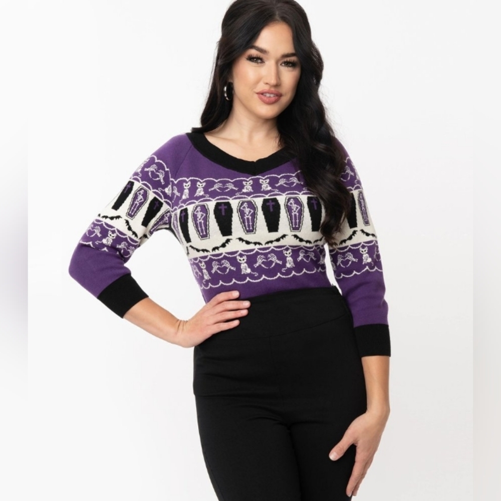 UV Coffins And Cats Fair Isle Marnie Sweater